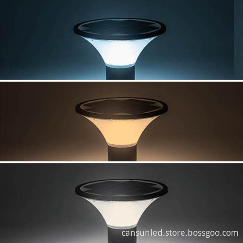 IP65 Airtight Pillar Solar Lights for Outdoor Garden with CCT Adjustability